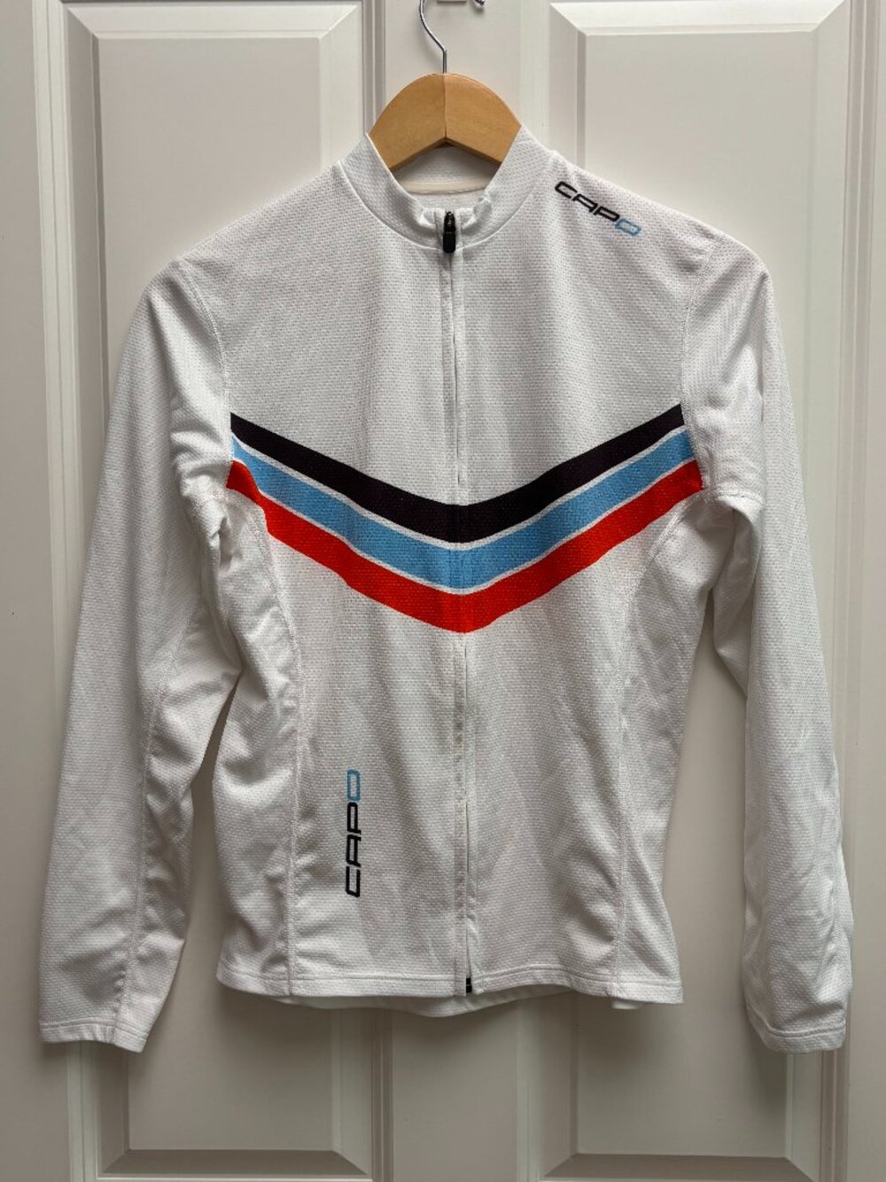 Women's Long Sleeve White Striped Bike Jersey | capo